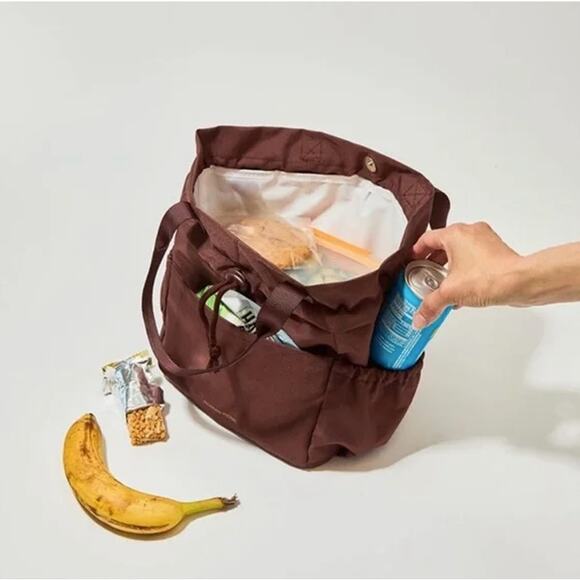 Modern Picnic NWT Dark Brown Insulated Polyester Lightweight Chic Tote Lunch Bag - Picture 3 of 13